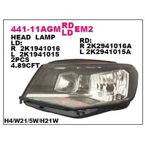 VOLKSWAGEN CADDY ÖN FAR SOL 15> MOTORU ÜZERİNDE SİYAH