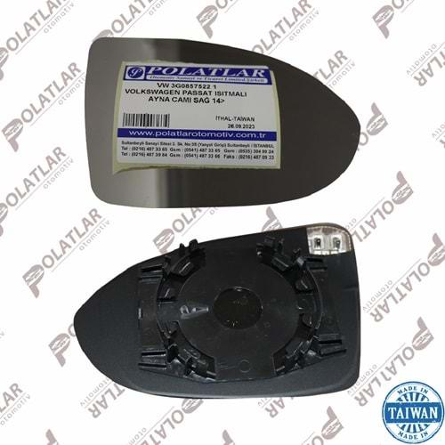 VOLKSWAGEN PASSAT ISITMALI AYNA CAMI SAĞ 14>